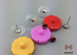 China La seguridad colorida de la mercancía marca forma del girasol con etiqueta con el Pin transparente proveedor